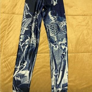 Blackmilk Blue and White skeleton  OG Leggings